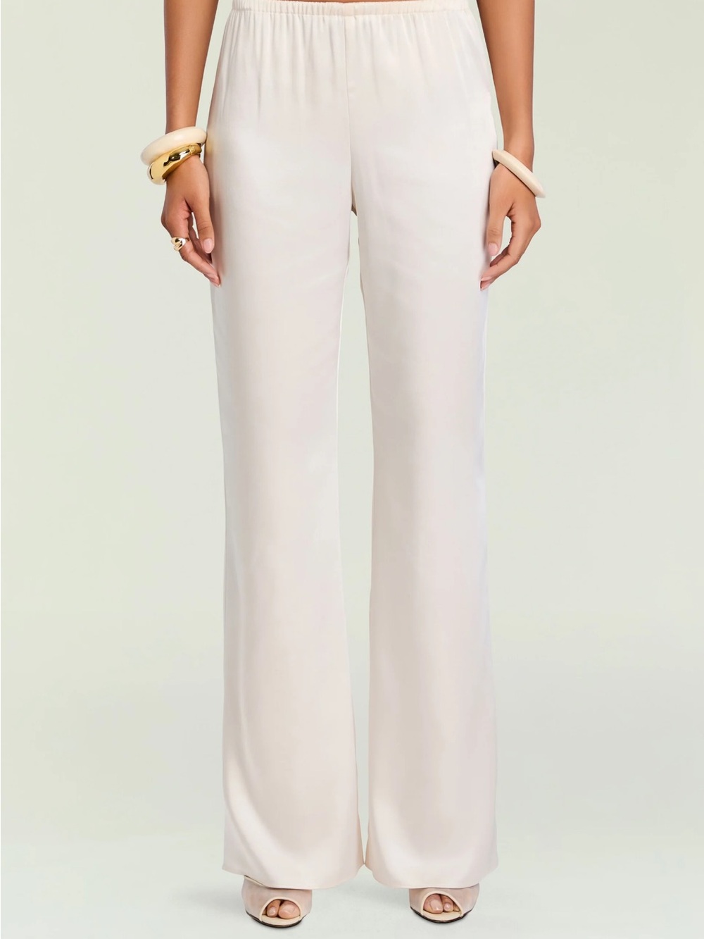 SEROYA Viva Satin Pants in Soft Cream